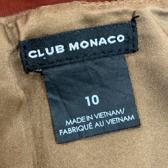 CLUB Monaco Letitia Navy and Brown Color Block Midi Pencil Sheath Dress … - Picture 14 of 16